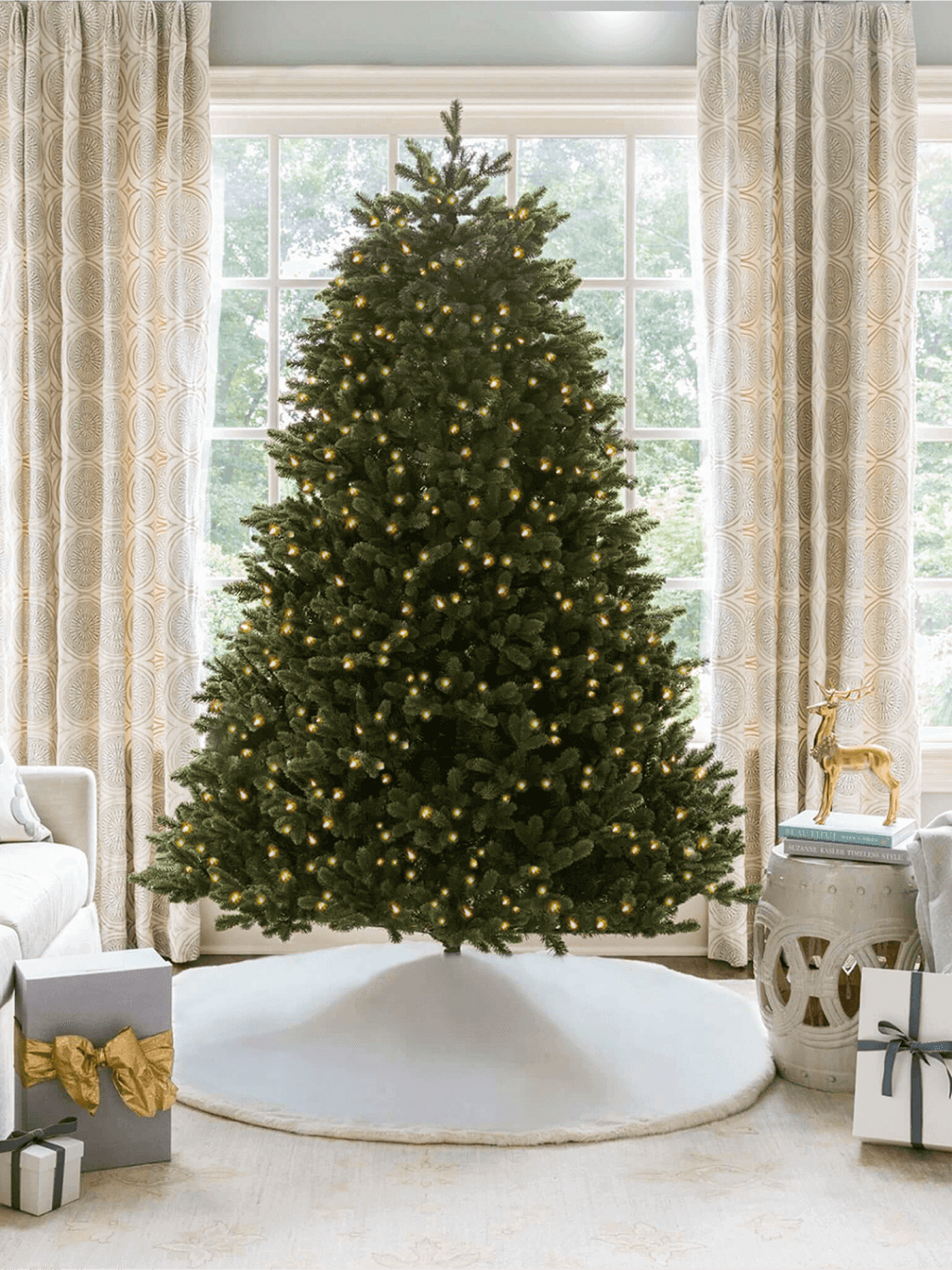 Sapin de Noël Artificiel Aspen Fir® – 230 cm avec 1400 Lumières LED Blanc Chaud & Multicolore