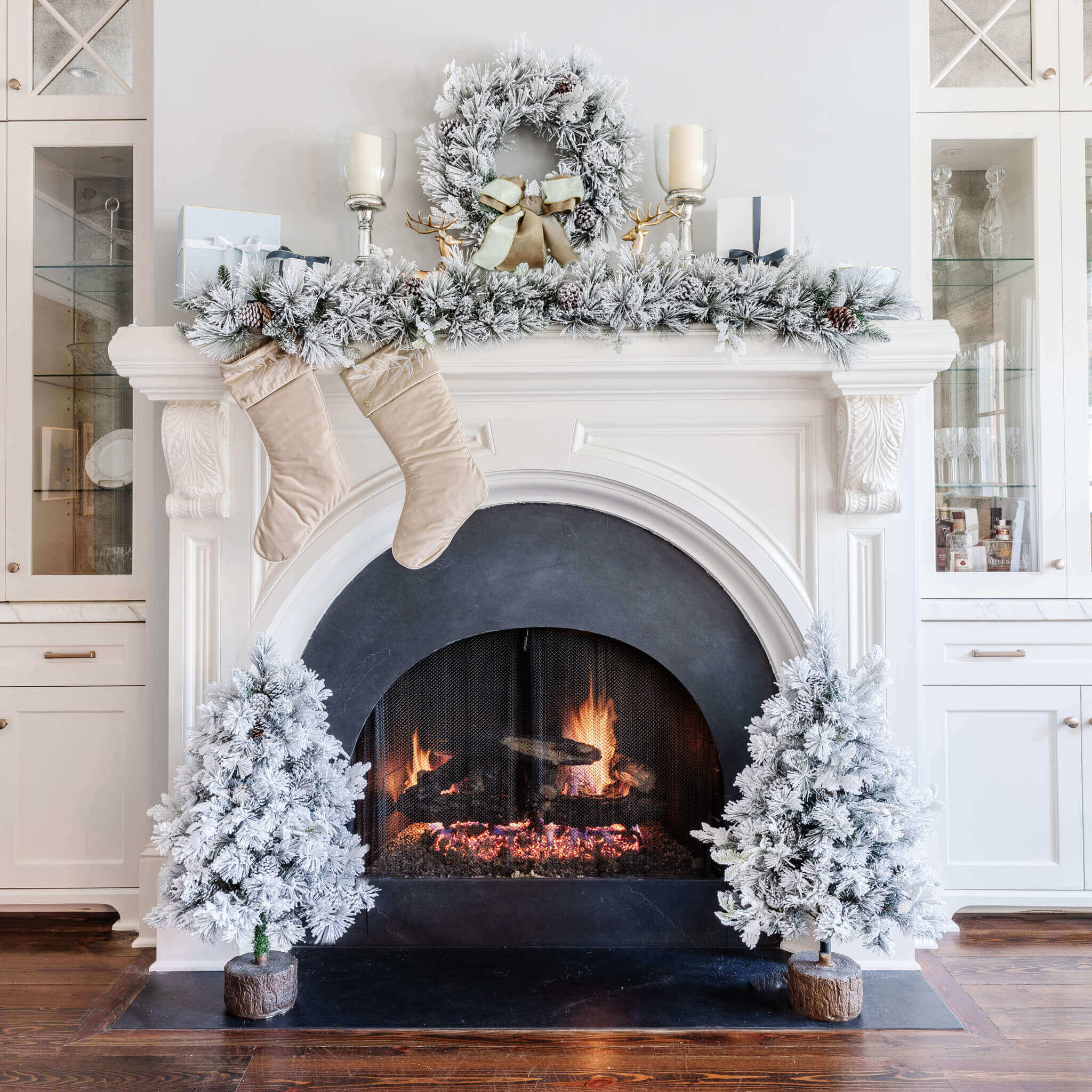 Guirlande de Noël Artificielle Marquis Flock® – 180 cm x 30 cm avec 70 LED Blanc Chaud (Piles Incluses)