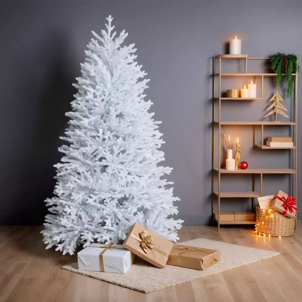 Sapin Artificiel “Quebec Blanc” – 240 cm | Neige Lumineuse & Élégance Nordique