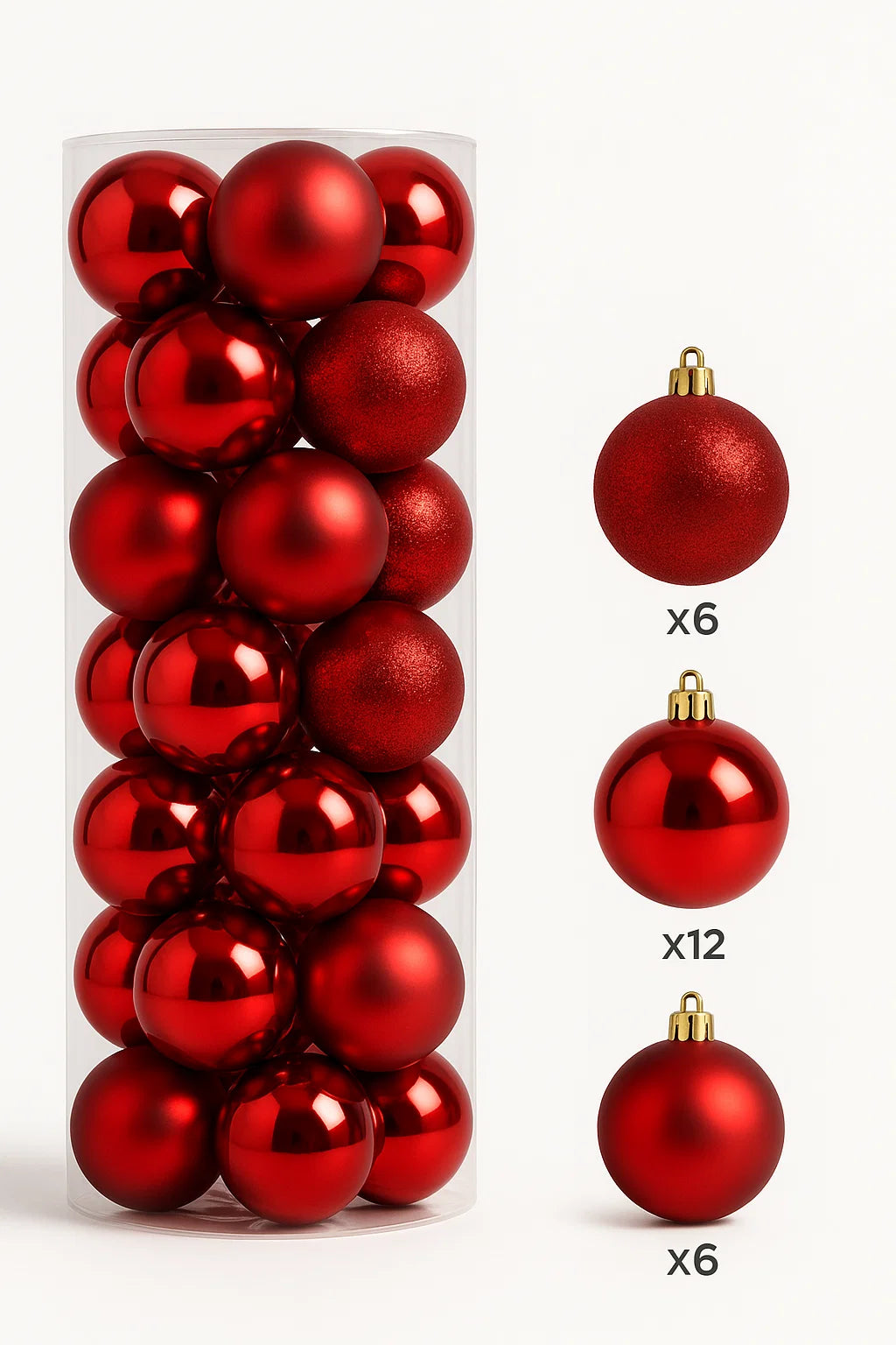 Boules de Noël 3/4/6 cm – Décoration de Sapin Classique et Élégant