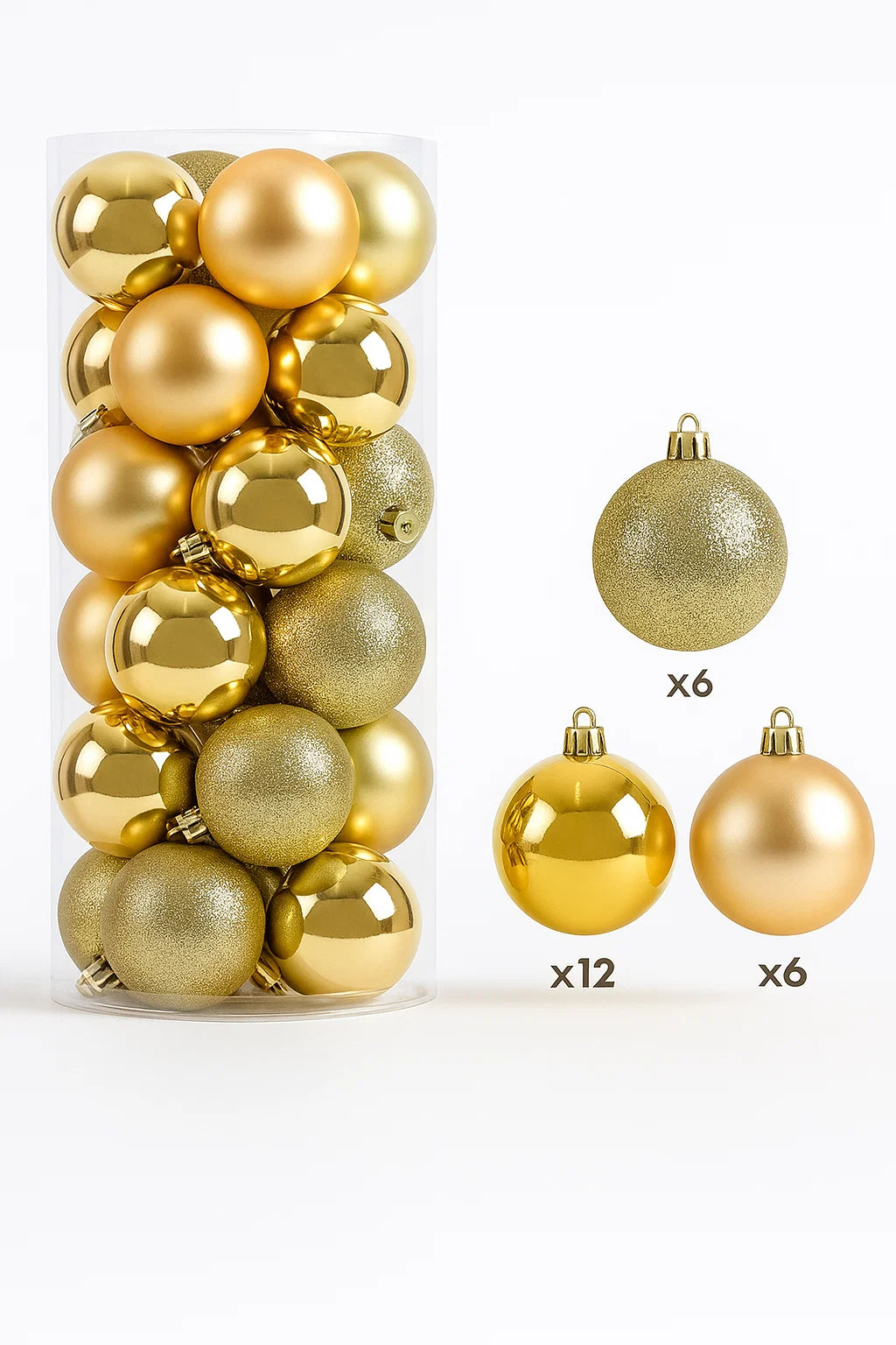 Boules de Noël 3/4/6 cm – Décoration de Sapin Classique et Élégant